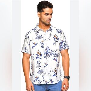 (3) Denim & Flower White floral button-up shirt for men